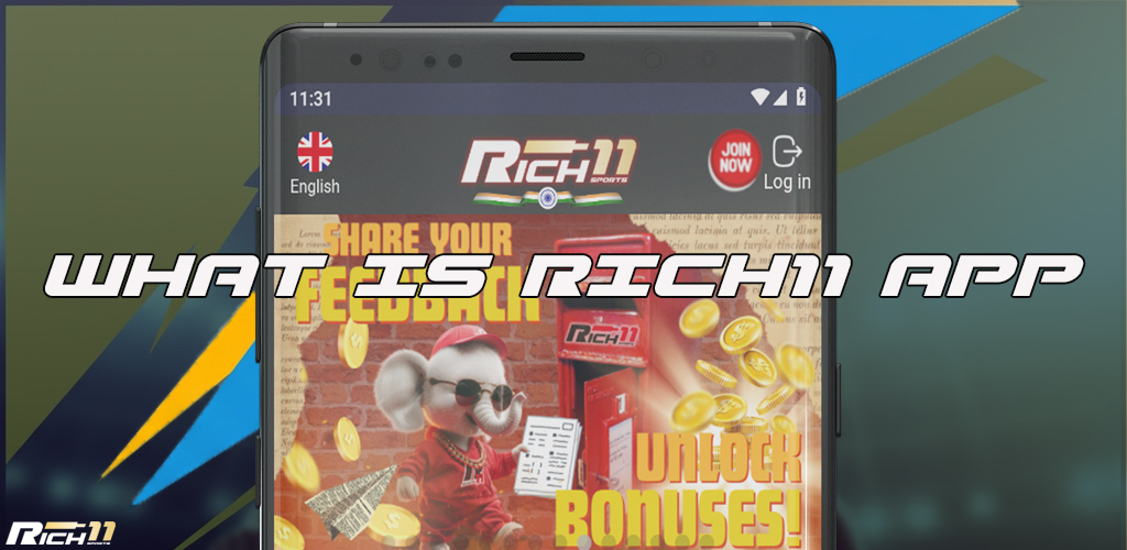 Rich11 app with games, odds, and controls